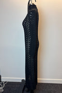 Zimmermann Black Crochet Knit Midi Dress with Belt image 3