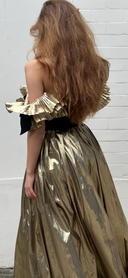 Vintage Velvet & Gold Frill Lamè Gown image 2