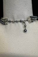 Layered Silver Faux Pearl Necklace image 2