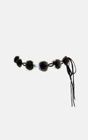 Rabbit Fur Pom Pom and Silver Tone Belt image 0