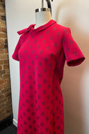 Tie Neck Red Polka Dot Mini Dress image 4