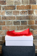 Simone Rocha X H&M Red Satin & Ostrich Flat Pumps image 2