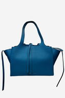 Celine Tri-fold Blue Leather Tote Bag image 0