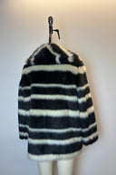 DKNY Black & White Faux Fur Jacket image 1