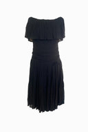 Vintage Nina Ricci Off Shoulder Plisse Midi Dress image 0